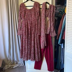 Red Anarkali Dress for Indian Wedding